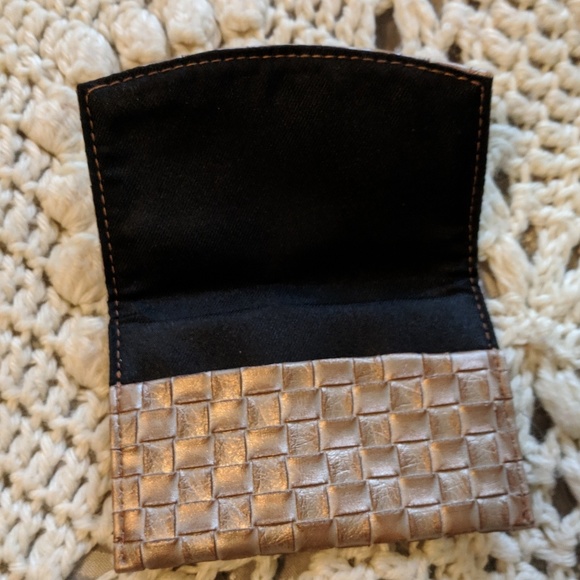 Gold and silver Wallet card holder woven business - Picture 2 of 8